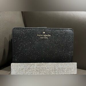 Kate Spade Glimmer Glitter Medium Compact Bifold Wallet